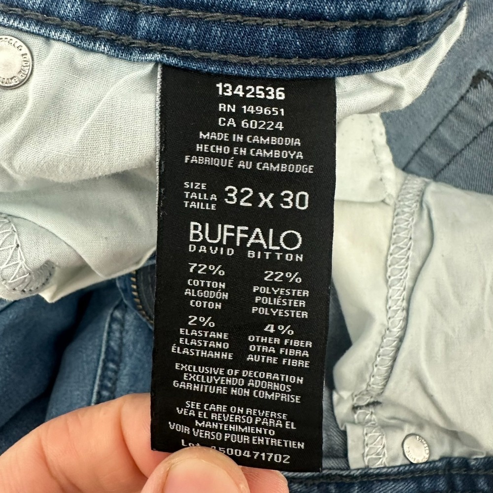 Buffalo David Bitton Axel Jeans Mens 32x30 Blue Denim Stretch Slim Fit 5-Pocket - Picture 7 of 10